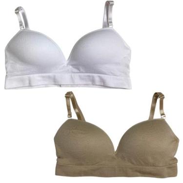 Imagem de Kit 2 Sutiã Menina Moça Bojo Sem Costura Alcinha Zee Rucci, Branco, Nu
