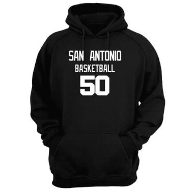 Imagem de Blusa Moletom Capuz Basquete San Antonio Basketball núm 50 - Loja Clic