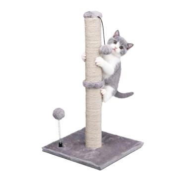 Imagem de MECOOL Poste para arranhar gatos premium básico arranhador sisal com bola para pendurar 55,88 cm para gatinhos ou gatos menores (55,88 cm para gatinho, cinza)