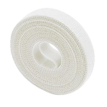 Imagem de 1 rolo de abraçadeiras reutilizáveis, 100,58 cm x 1,02 cm, organizador de cabos de nylon autoadesivo, fita de gerenciamento de cabos de mesa, acessórios pequenos práticos, branco