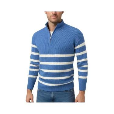 Imagem de Suéter Masculino De Inverno E Outono, Pulôver Grosso E Quente Com Zípe