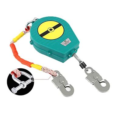 Imagem de Linha de vida auto-retrátil, proteção contra quedas com cabo de aço e gancho, ótimo para travar e parar a queda (15 m) (20 m)