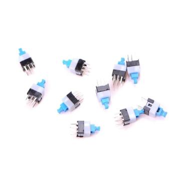Imagem de 10 peças 7 * 7 mm botão de bloqueio automático de 6 pinos liga/desliga interruptor tátil de travamento