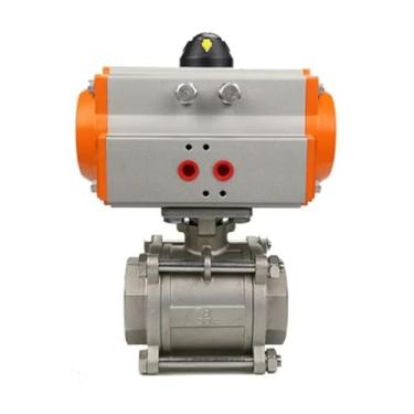 Imagem de Válvula esférica pneumática DN8 DN10 DN15 DN20 DN25 DN32 DN40 DN50 com cilindro de dupla ação de plataforma alta 304 (DN20)