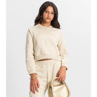 Imagem de Blusão Juvenil Feminino Em Moletom Minty Bege-Feminino