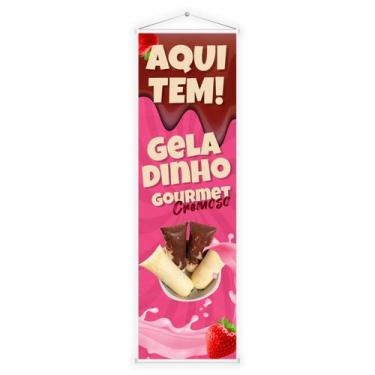 Imagem de Banner Faixa Lona Geladinho Gourmet Cremoso Chup Chup 100x30 - DC Mult