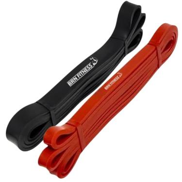 Imagem de Kit Faixas Elásticas Leve + Moderada BRN FITNESS Musculação Academia Casa Treino Exercicio Superband Resitencia Forte