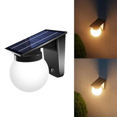 Imagem de AVEKI Luminária solar de parede externa, luminária externa montada na parede, arandela de varanda com 2 níveis de brilho, luz solar externa IP65 à prova d'água para entrada de casa, pátio, porta da