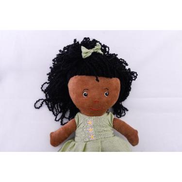 Imagem de Boneca de pano laura negra da zip toys antialergica lavavel