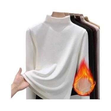 Imagem de Camiseta Térmica Feminina De Manga Longa Grossa E Quente Para Outono/I