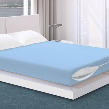 Imagem de Capa De Colchão Solteiro 100% Poliéster Com Ziper Lilás 1pç