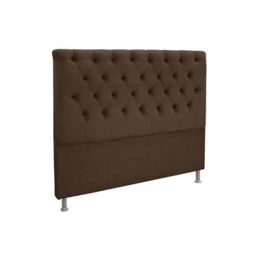 Imagem de Painel De Cama Box Estofada Casal Embaixatriz Plus Suede Marrom Chocolate - Simbal