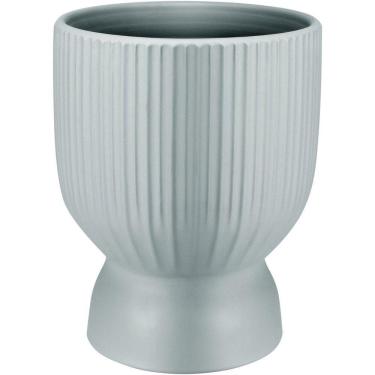 Imagem de Cachepô Vaso Decorativo Planta Redondo Home&co Cerâmica 18x14x14cm Cinza