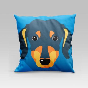 Imagem de Capa De Almofada Estampada Pet Dog Em Veludo Suede 45cm X 45cm Raças Cachorros Dachshund Salsicha