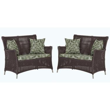 Imagem de 2 Sofás área Externa Igapó Alumínio Fendi Corda Náutica E5 Marrom