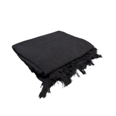 Imagem de Manta Decorativa para Sofá Gigante em Algodão – Para Sala e Ambiente Aconchegante(Preto)