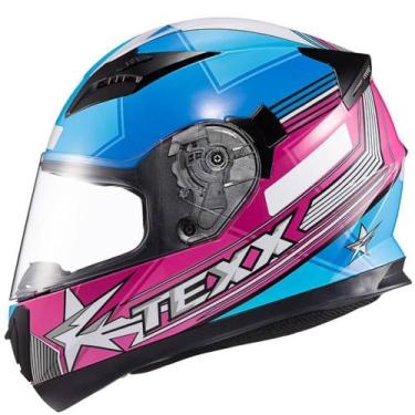 Imagem de Capacete Texx Strike Superstar, Azul/Rosa, 56
