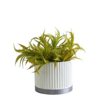 Imagem de Cachepot Cascata M - Realce - Galanta, Branco/Prata