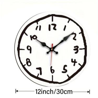 Imagem de Relógio de parede Relógio de quartzo minimalista de 12 polegadas sem t