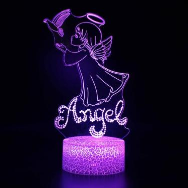 Imagem de Candeeiro de mesa com luz noturna Jesus Virgin Mary Angel 3D LED - Tai