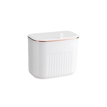 Imagem de Lixeira de mesa compacta Lixeira de plástico com tampa 750g 24,5x15x20