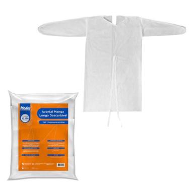 Imagem de Avental Descartável Manga Longa 16g - Pacote Com 10 Un Medix