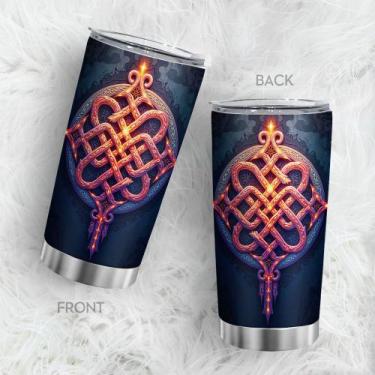 Imagem de Caneca de café Tumbler Oasisdream 600 mL com estampa de nó