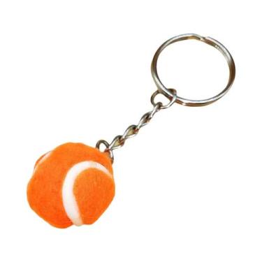 Imagem de Chaveiro De Metal Prateado Com Bola De Tênis De 6 Cores E Pingente De 