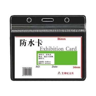 Imagem de Porta-Cartões De Identificação Transparente Em PVC À Prova d'Água Com 