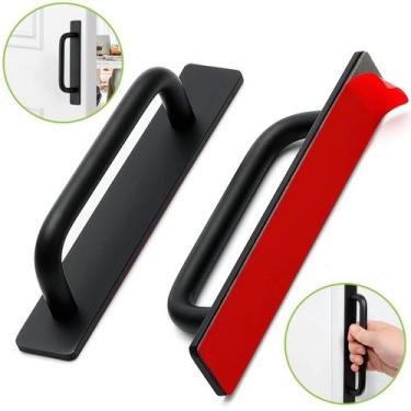 Imagem de Kit 2 Puxador Porta Gaveta Armário Janela Vidro Móveis Adesivo Colar S