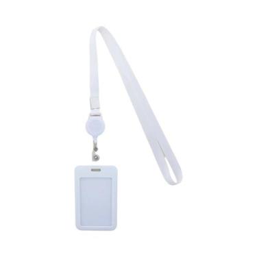 Imagem de Cordão Retrátil De Cor Pura Para Professores Com Porta-Crachá E Chavei