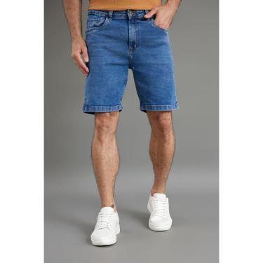 Imagem de Bermuda Jeans Masculina Básica Slim Fit Five Pockets Dialogo-Masculino