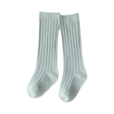 Imagem de Meias De Algodão Listradas Até O Joelho Para Bebês Meninos E Meninas, 