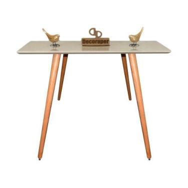 Imagem de Aparador Pés Palito Com Vidro Laqueado 90cm Off White - DECORAPER