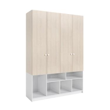 Imagem de Guarda-roupa 4 Portas com Nichos Curió Casatema MadeiraOriginals