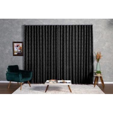 Imagem de Cortina Jacquard 3,00x2,70 Para Trilho Suíço - - Ludatex, Preto