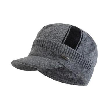 Imagem de Gorro Unissex Quente De Inverno Com Forro De Pelúcia E Malha Grossa Pa