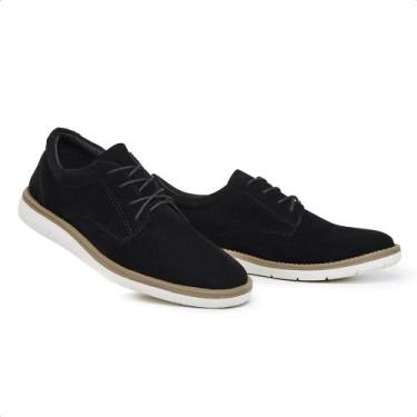 Imagem de Sapato Casual Masculino Oxford Couro Camurça Preto - Corflex, 42