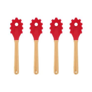 Imagem de Conjunto 4 Garfos para Massas de Silicone Mor Com Cabo de Bamboo Verme