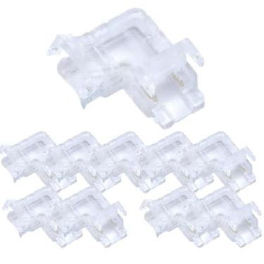 Imagem de Kit 10 emenda curva 90 transparente p/ fita led 10mm / 5050 - DIVERSAS