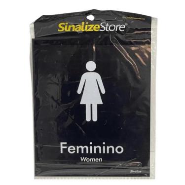 Imagem de Placa de Sinalização Sinalize Black Feminino/Women 15X18CM