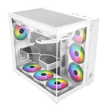 Imagem de Gabinete Gamer Draxen Arbaton 4 Fan Controladora Argb Branco