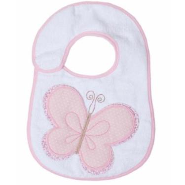 Imagem de Babador felpudo plástificado  papi borboleta 33x22cm, BRANCO