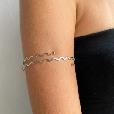 Imagem de Bracelete em Aço na Cor Prata - Feito À Mão Acessórios