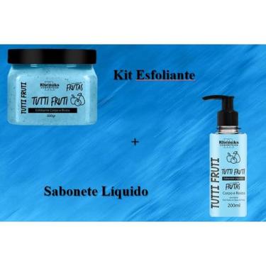 Imagem de Kit esfoliante + sabonete líquido corpo e rosto - tutti fruti - rhenuk