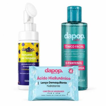 Imagem de Kit Skincare Dapop Mousse Tônico Lenço Demaquilante