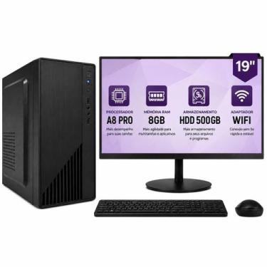 Imagem de Computador Completo AMD A8 Pro 8gb Ram Ddr3 HDD 500gb Monitor 19" Novo