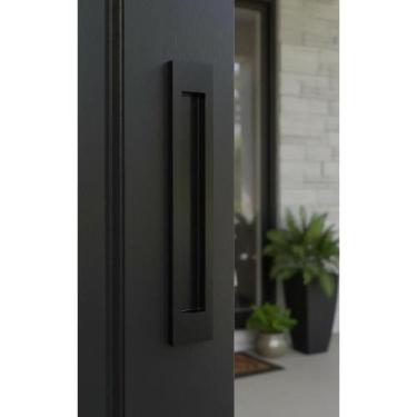 Imagem de Puxador Concha Embutir Porta Aço Inox Preto Fosco 15cm - Congratulatio