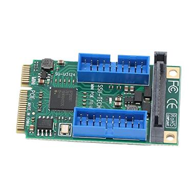 Imagem de MINI PCI-E para USB3.0, MINI PCI-E para USB3.0 Placa de expansão USB Hot Plug NEC UPD720202 Chipset com interface de alimentação SATA para Linux para Win10 para Windows XP(19PIN duplo (10313))
