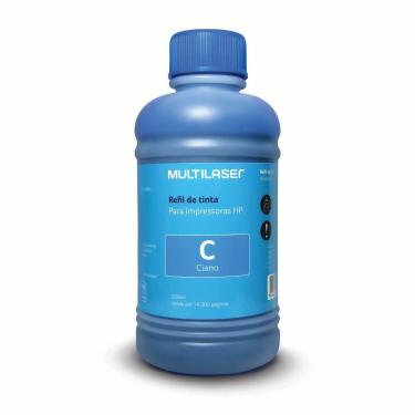 Imagem de Refil de Tinta para Cartucho Impressoras HP com 250ml Ciano Multilaser - RF010